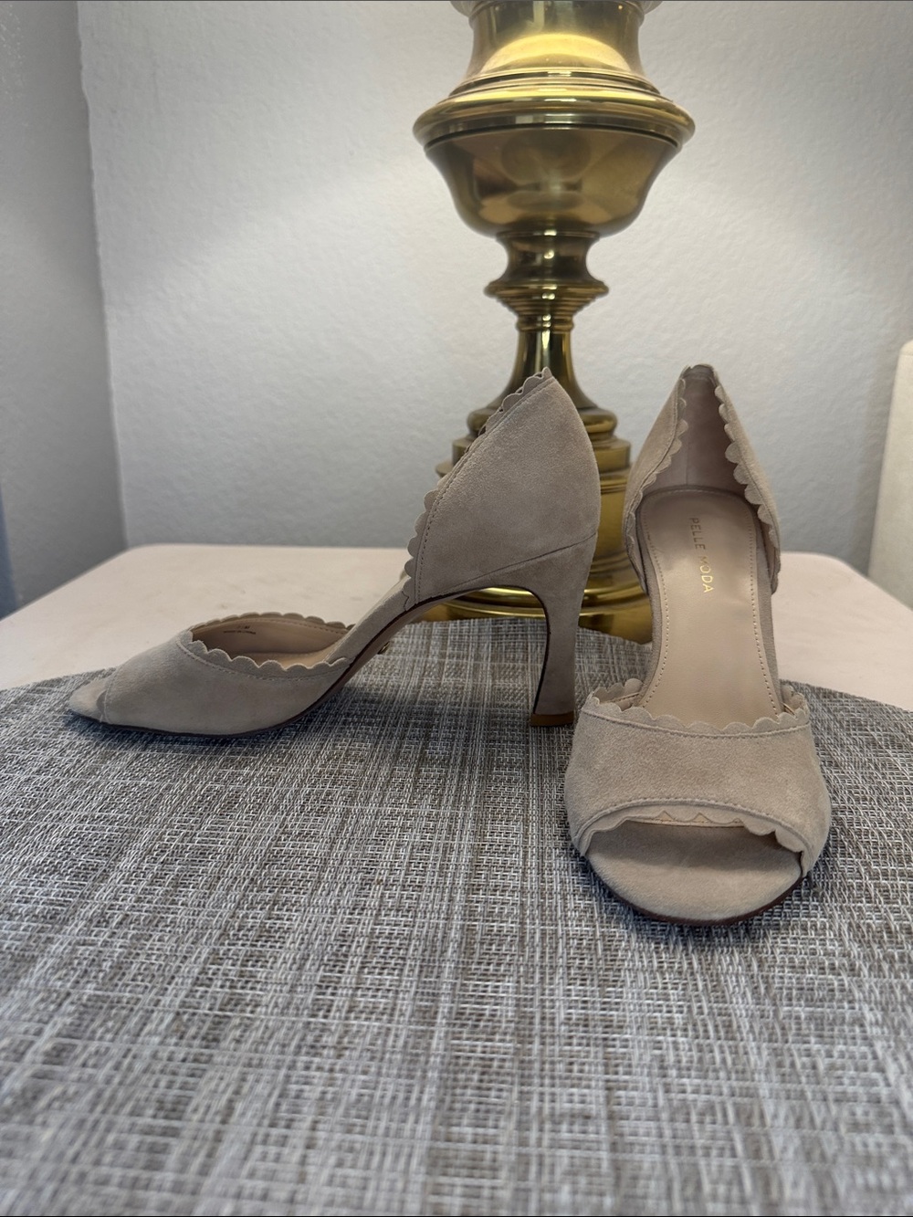 Taupe Scallop D'Orsay Heel